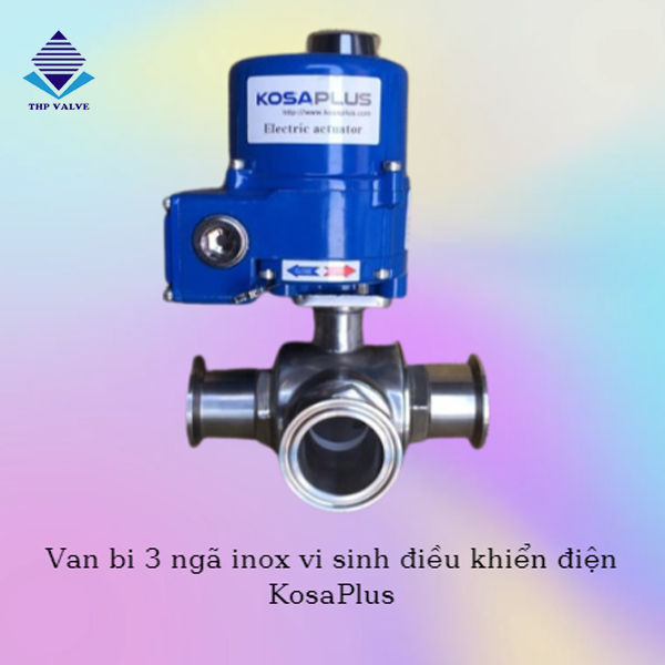 Van bi 3 ngã inox vi sinh điện KosaPlus