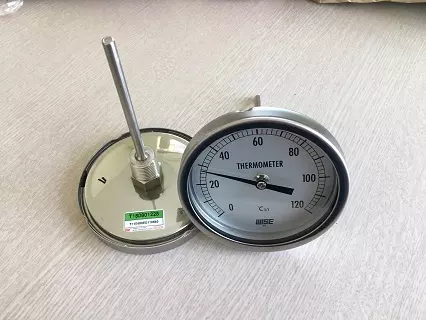 đồng hồ đo nhiệt độ chân sau dải đo 0 - 120 độ
