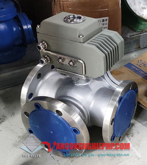 Van bi inox 3 ngã điều khiển điện Haitima Đài Loan