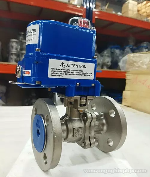 Van bi inox mặt bích điều khiển điện