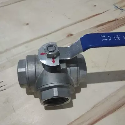 Van bi 3 ngã inox tay gạt