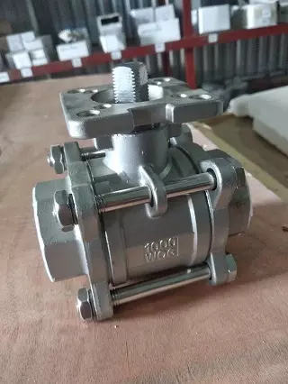 van bi inox 3 thân có tán lắp ren