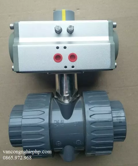 van bi nhựa PVC điều khiển bằng khí nén Haitima