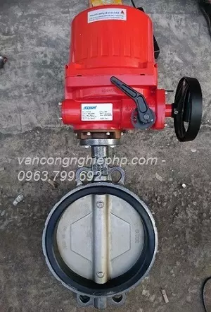 van bướm điều khiển điện tay quay Đài Loan