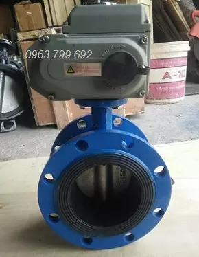 van bướm hai mặt bích điều khiển bằng động cơ điện