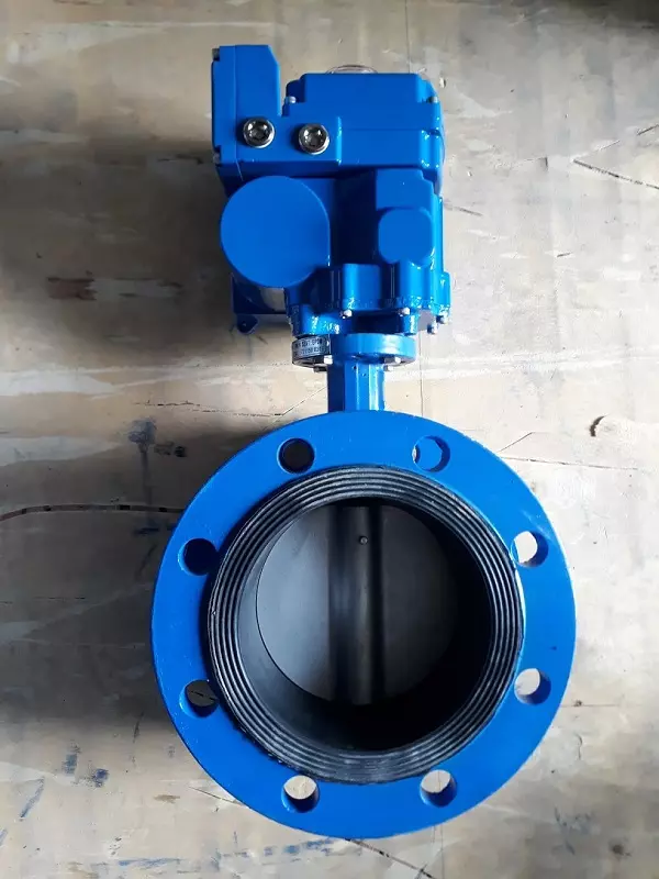 van bướm hai mặt bích điều khiển điện