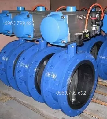 van bướm mặt bích điều khiển bằng khí nén