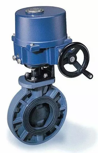 van bướm nhựa điều khiển điện tay quay