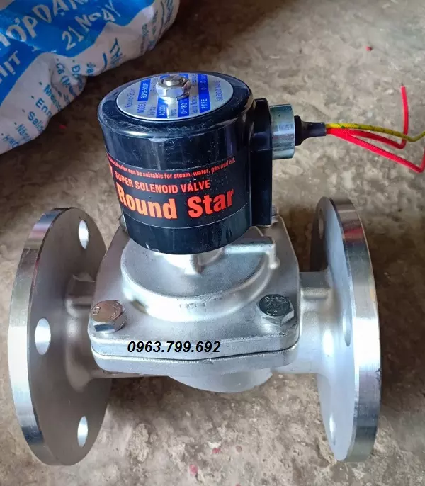 vandientuinox van điện từ Round Star inox mặt bích