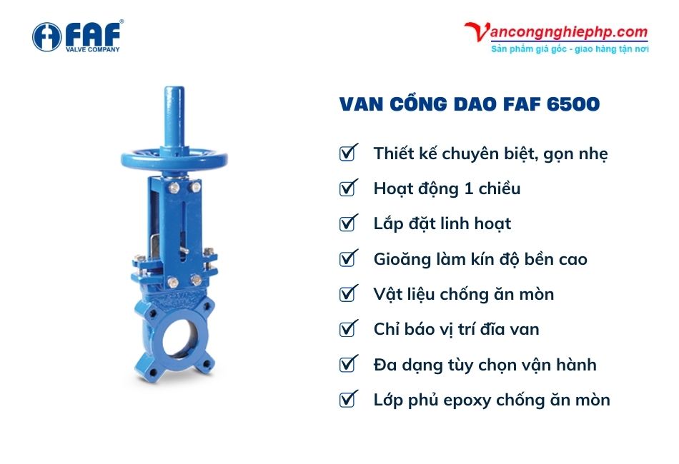 đặc điểm van cổng dao faf 6500