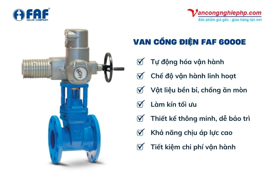 ưu điểm van cổng điều khiển điện faf 6000e