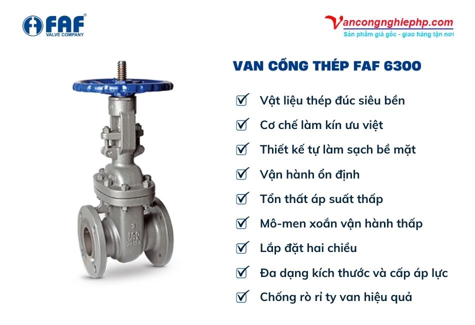 ưu điểm van cổng thép faf 6300