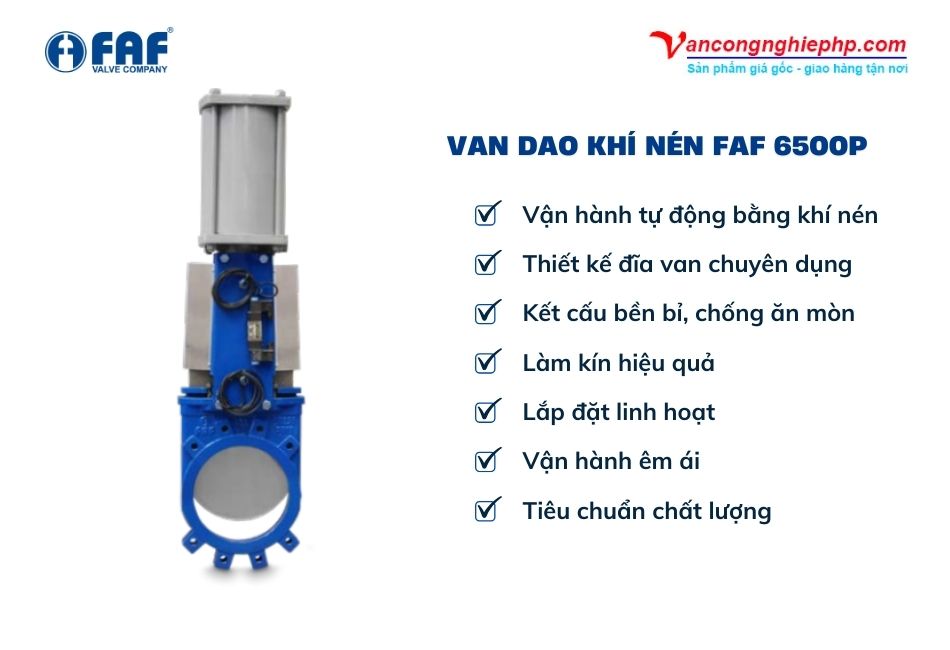 ưu điểm van dao điều khiển khí nén faf 6500p