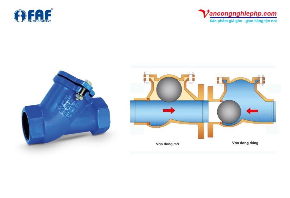 van 1 chiều bi nối ren faf 2295