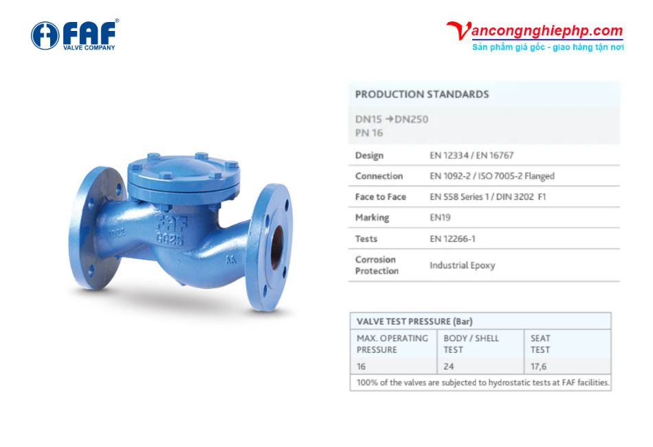 van 1 chiều chữ ngã faf 2250