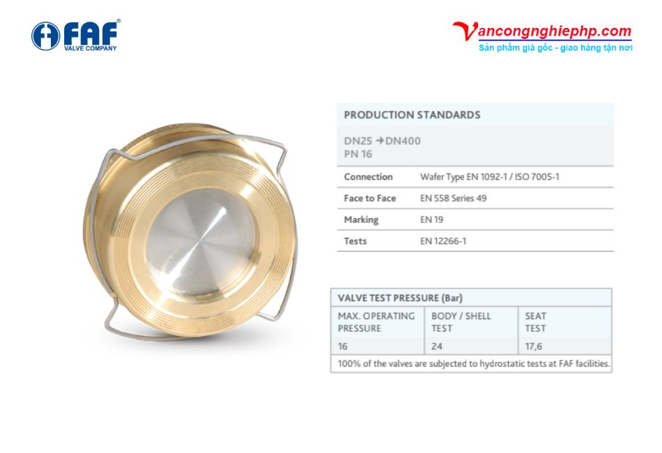 van 1 chiều đĩa faf 2370