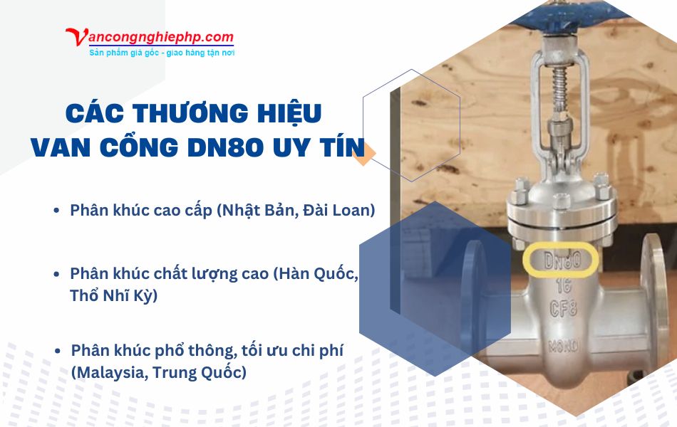 các thương hiệu van cổng dn80 uy tín
