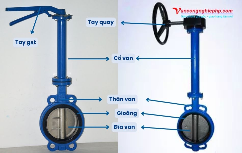 Đặc điểm cấu tạo của van bướm cổ dài (trục dài)