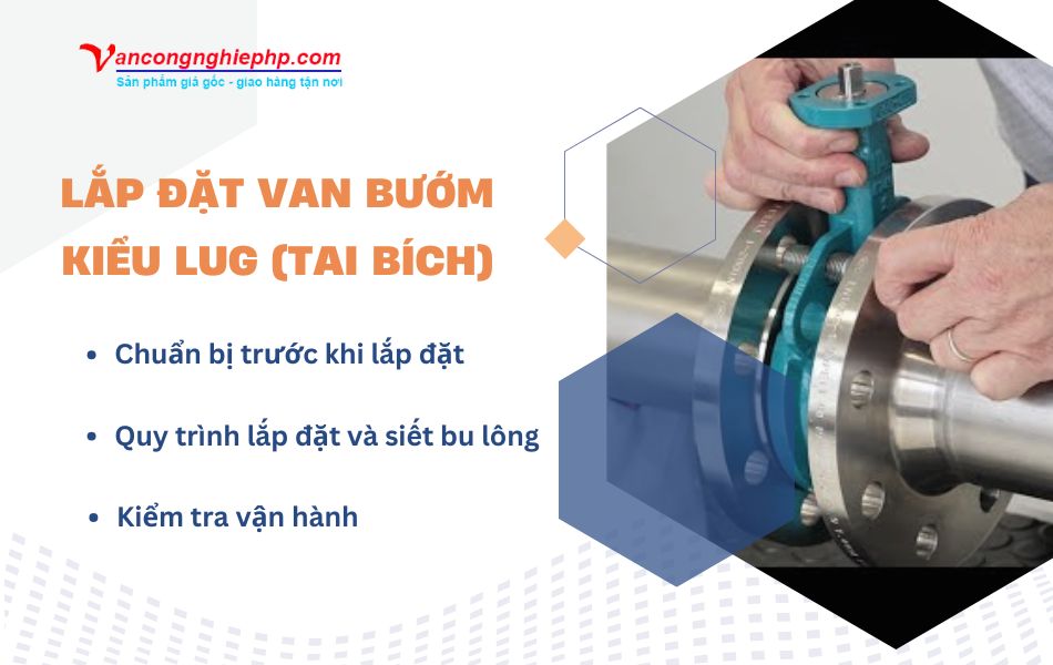 Các bước lắp đặt van bướm kiểu lug chuẩn kỹ thuật