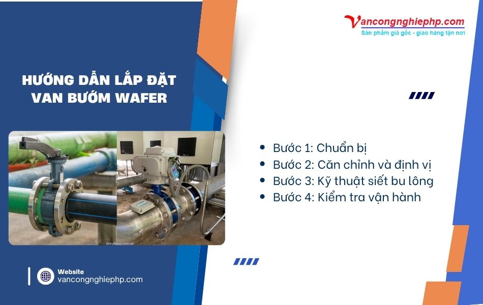 Cách lắp đặt van bướm wafer: Chi tiết 4 bước
