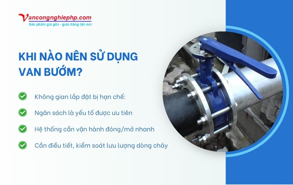 khi nào nên dùng van bướm