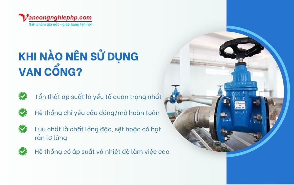 khi nào nên dùng van cổng