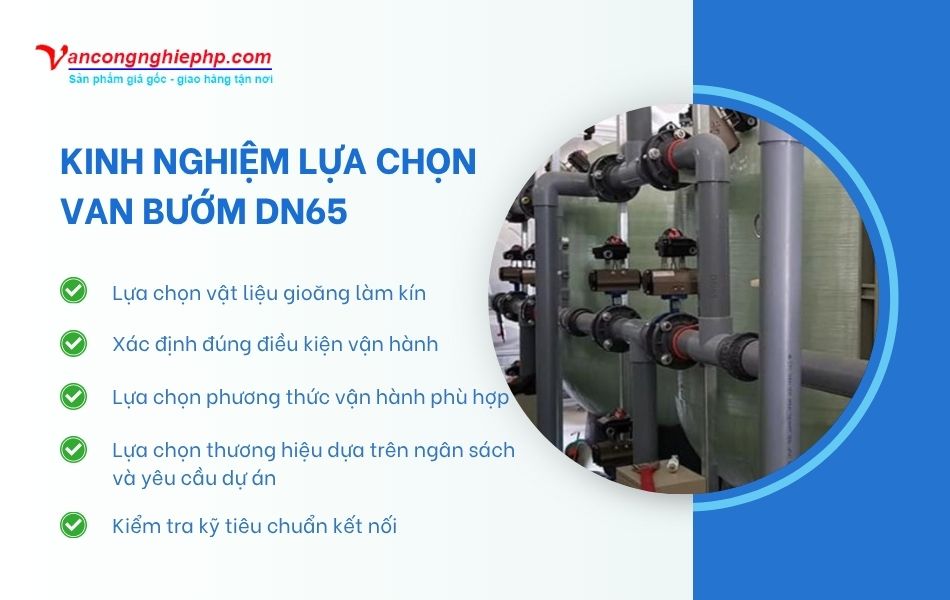 Hướng dẫn lựa chọn van cánh bướm DN65 dựa trên 5 tiêu chí