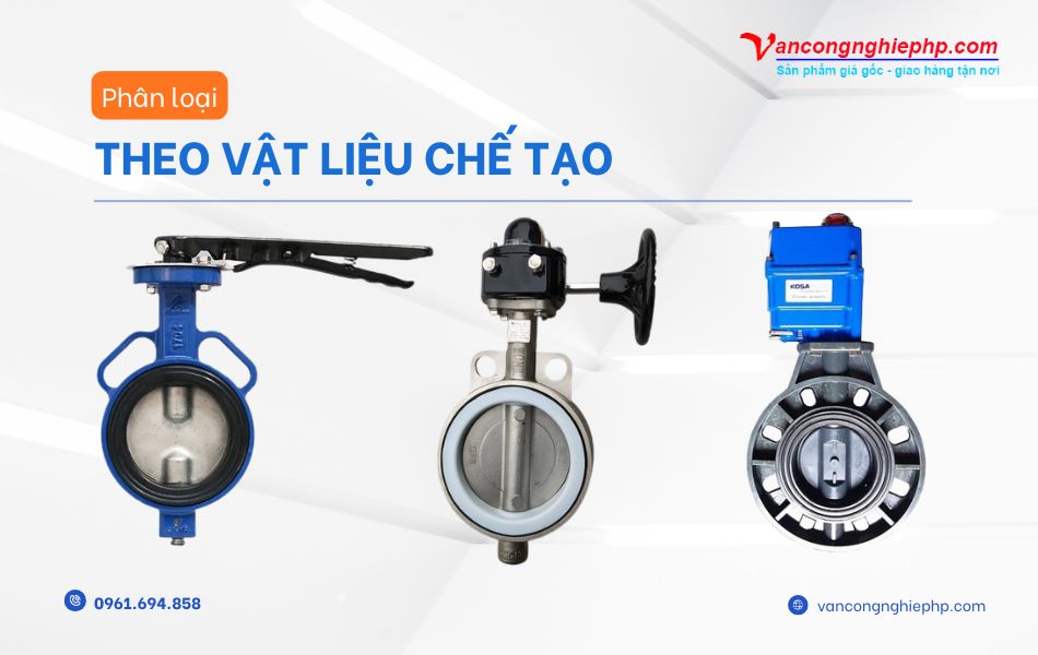 Phân loại van cánh bướm DN100 theo vật liệu chế tạo (gang, inox, nhựa)