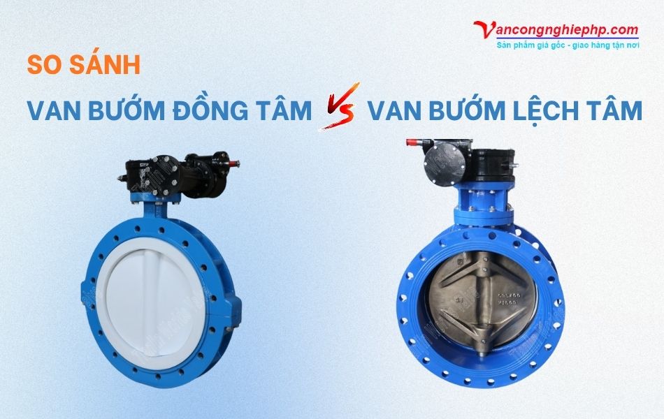 So sánh chi tiết van bướm đồng tâm và van bướm lệch tâm 