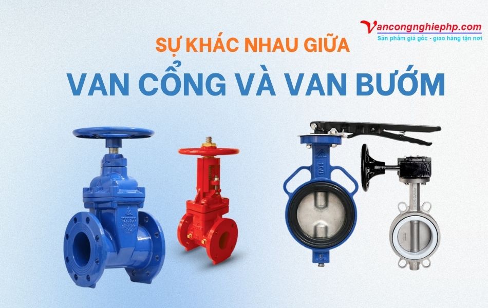 sự khác nhau giữa van cổng và van bướm