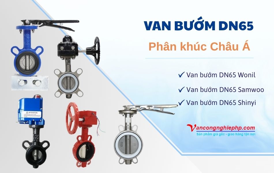 Thương hiệu van bướm DN65 phân khúc chất lượng của Châu Á - Wonil, Samwoo, Shinyi