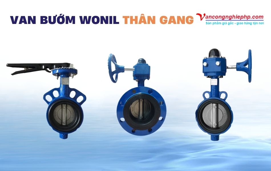 Các model van bướm gang Wonil tay gạt, tay quay