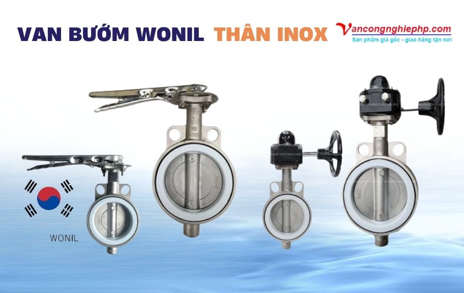 Các model van bướm inox Wonil tay gạt, tay quay