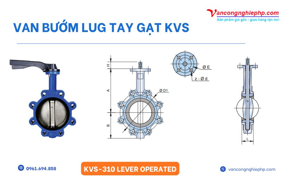 Đặc điểm van bướm lug tay gạt KVS