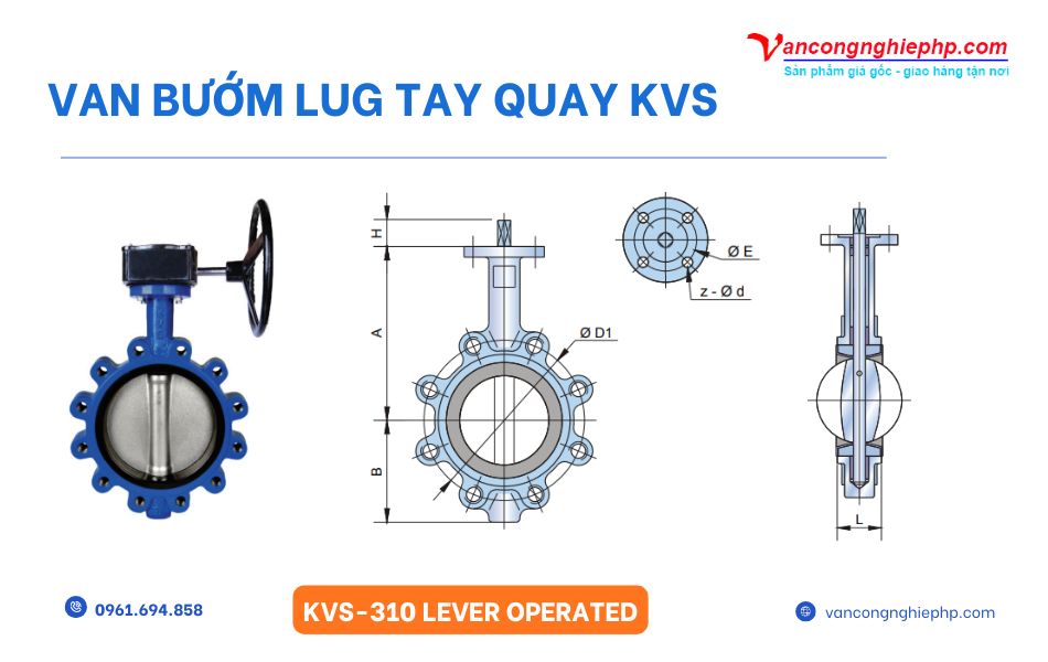 Đặc điểm van bướm lug tay quay KVS