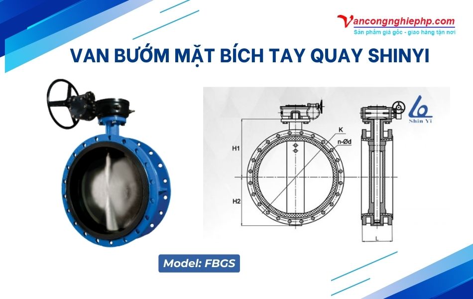 Van bướm mặt bích tay quay Shinyi 