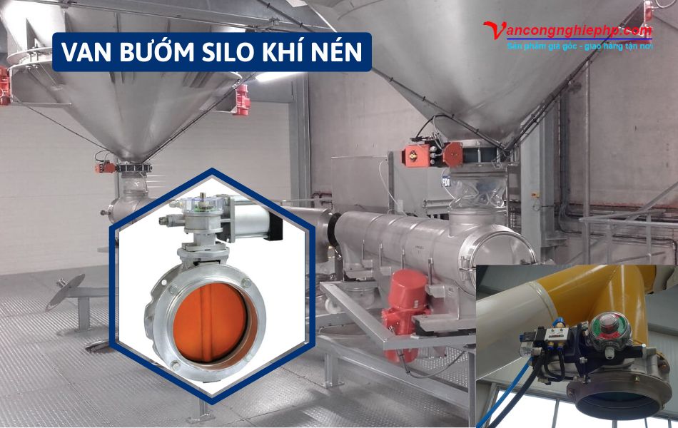 Van bướm silo điều khiển khí nén