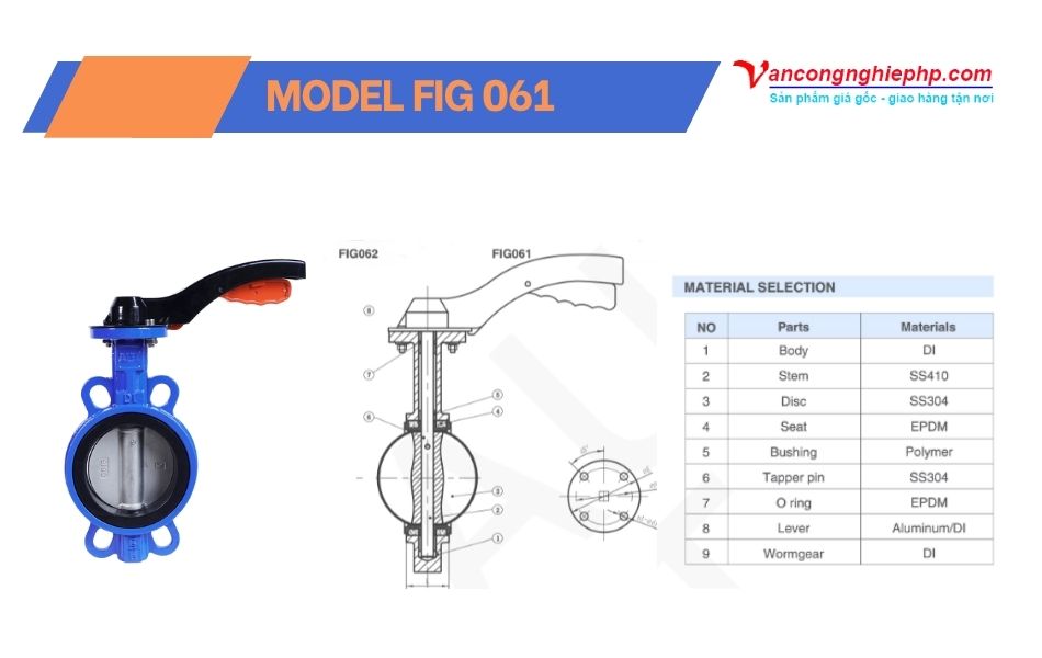 Van bướm tay gạt AUT model Fig 061
