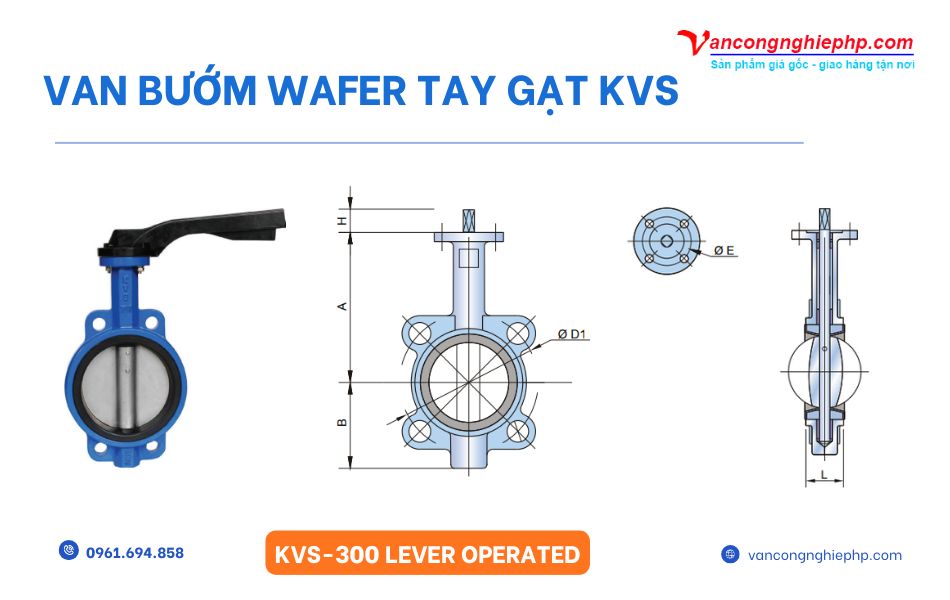 Đặc điểm van bướm wafer tay gạt KVS