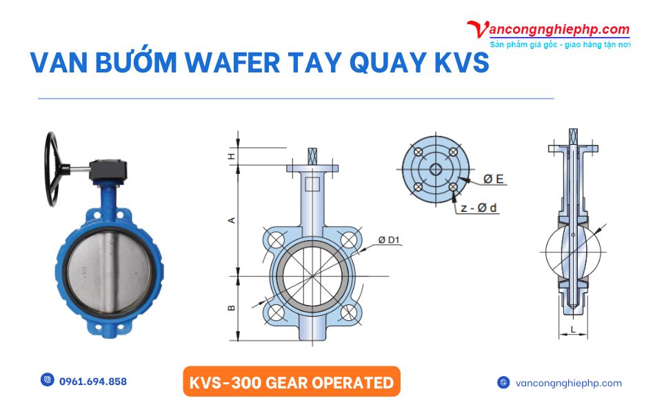 Đặc điểm van bướm wafer tay quay KVS