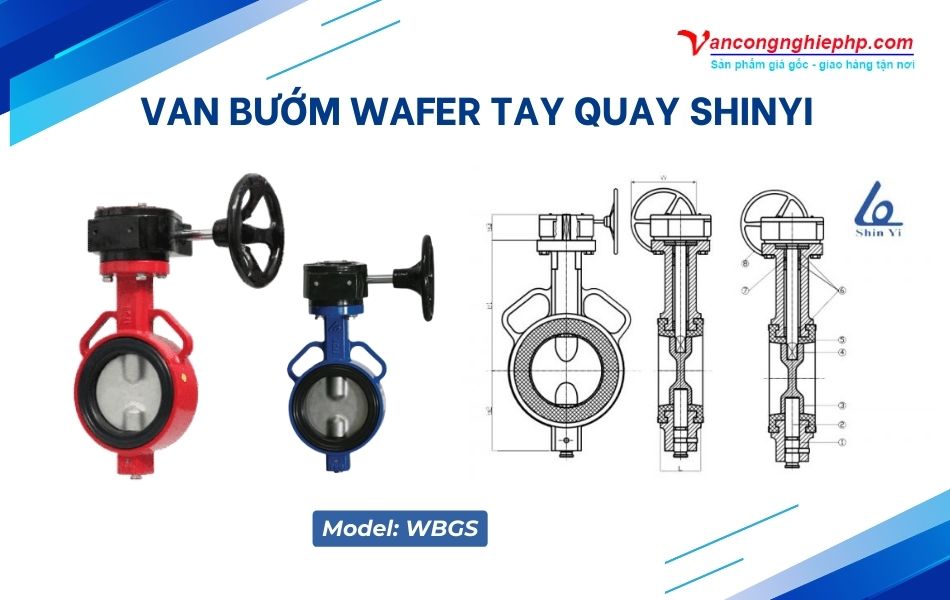 Van bướm wafer tay quay Shinyi 
