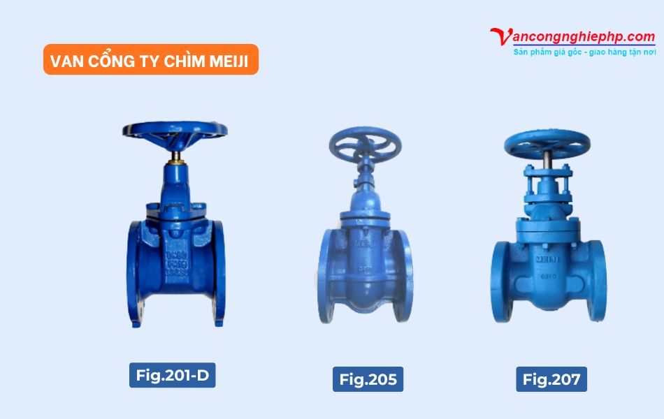 Các model van cổng ty chìm Meiji