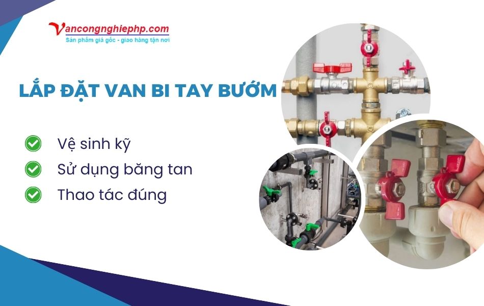 hướng dẫn lắp đặt van bi tay bướm