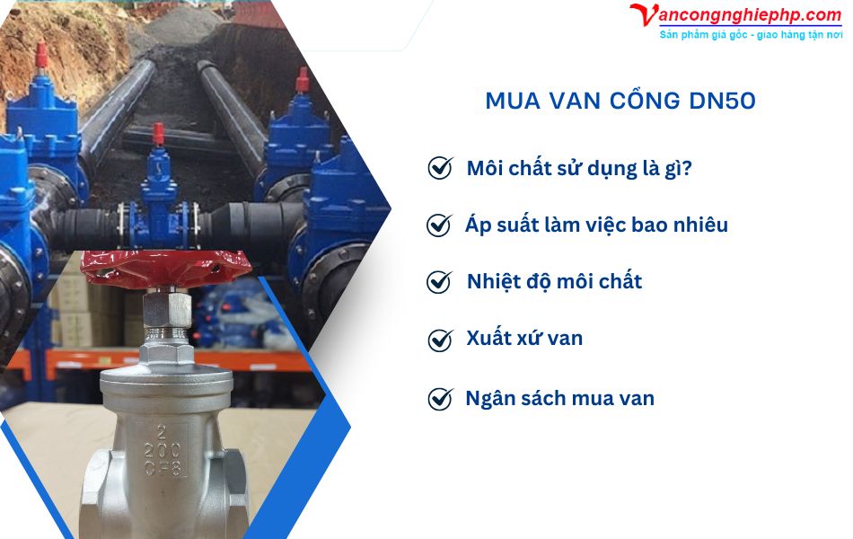 kinh nghiệm lựa chọn van chặn dn50