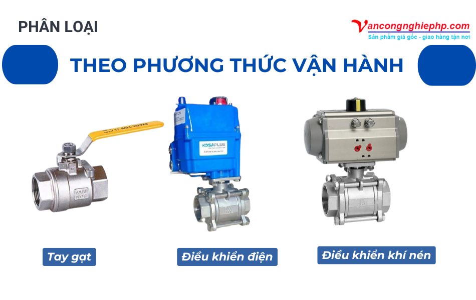 Phân loại van bi ren theo cách vận hành