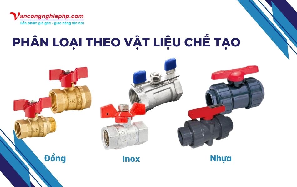 Phân loại van bi tay bướm theo vật liệu chế tạo