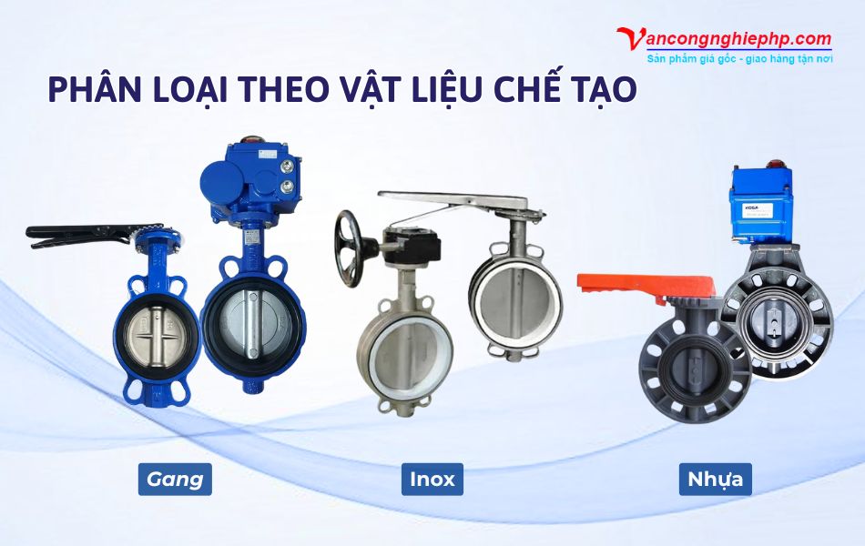 Phân loại van bướm DN80 theo vật liệu chế tạo