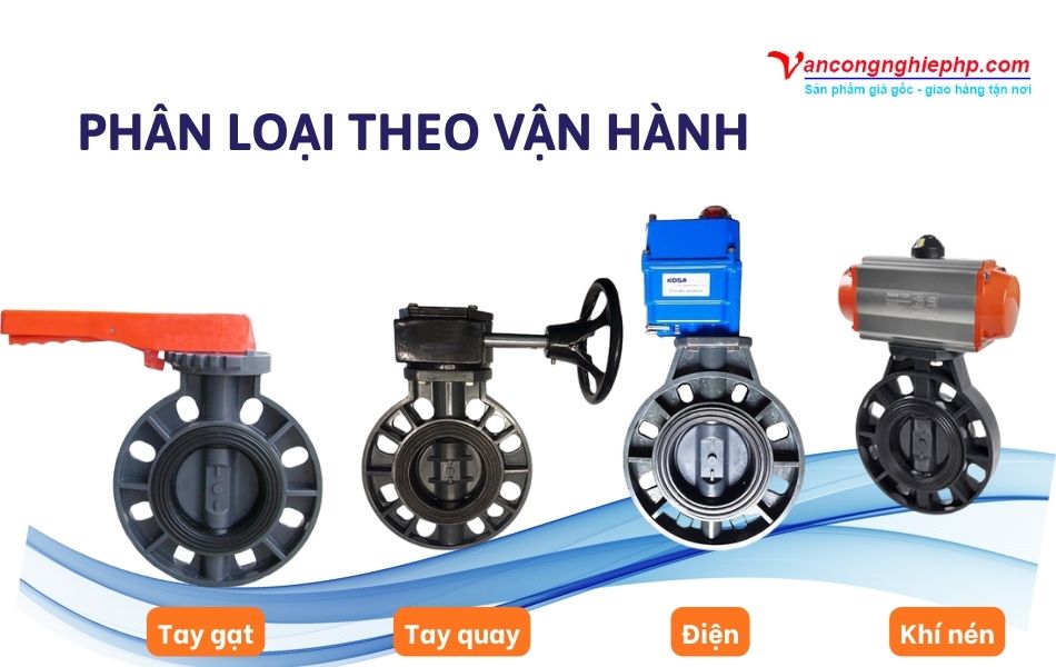 Phân loại van bướm PVC theo dạng vận hành (tay gạt, tay quay, điều khiển điện, khí nén)