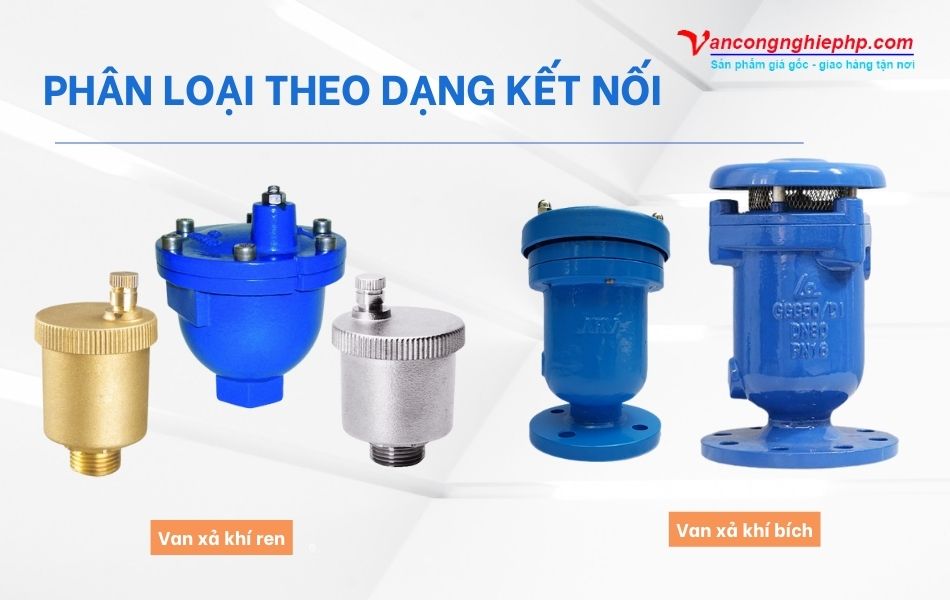 Phân loại van xả khí theo dạng kết nối với đường ống