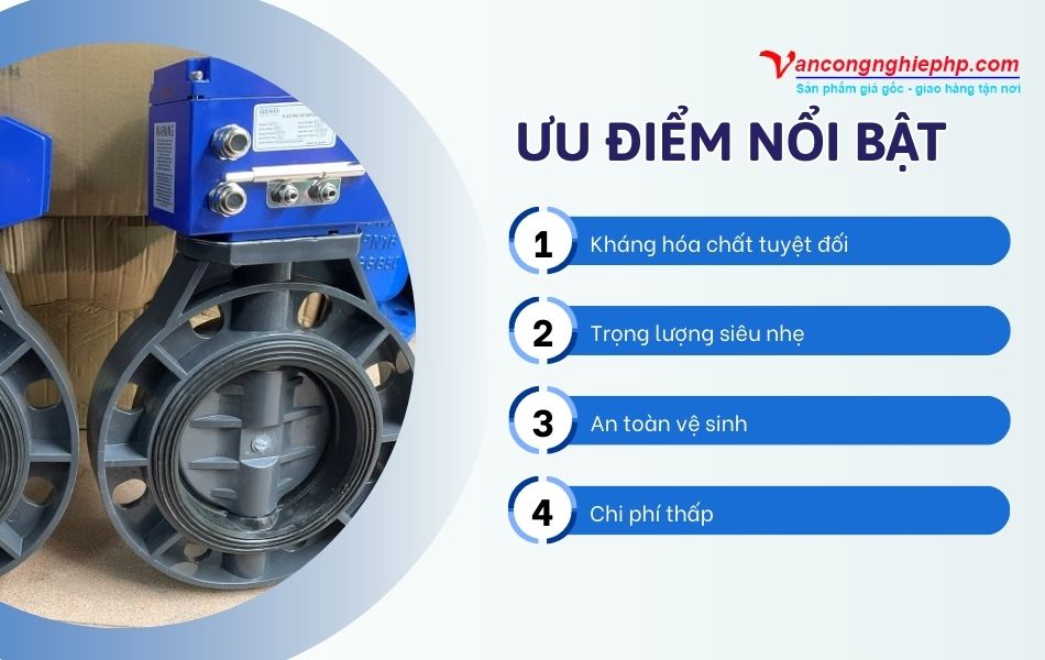 ưu điểm nổi bật van bướm nhựa pvc